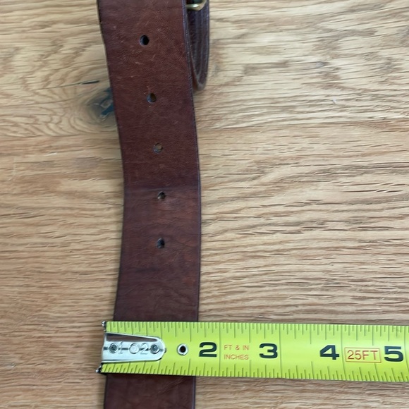 Women’s J Crew Boho Brown Italian Leather Belt, Square Solid Brass Buckle. M - Picture 11 of 12
